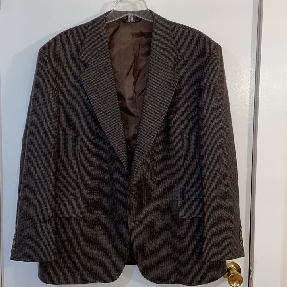 Meeting Street Wool Black/ Brown Tweed Blazer Men’s Size 48R Good Condition
